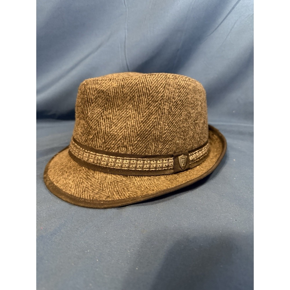Vintage DORFMAN PACIFIC Brown Tweed Wool Blend Fedora Hat Mens Size M